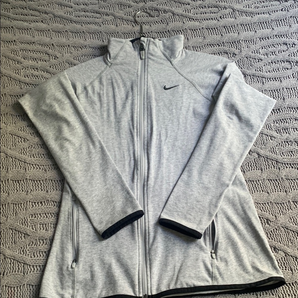 Nike Jacket Womens Medium Gray Heathered Gym 1/4 Zip Dri Fit Pullover Size M